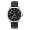 Standard Analog Moon Phase Leather Strap Black Dial Quartz MTP-M110L-1AV Men's Watch