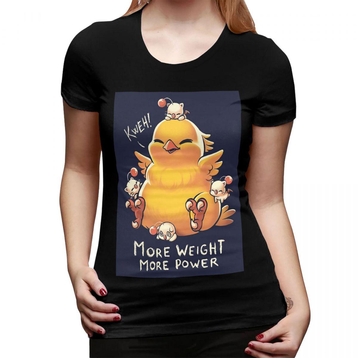 

Funny Fat Chocobo Big Power TShirt for Women Round Neck Streetwear T Shirts Womens Short Sleeve Summer Clothes Tops 4XL