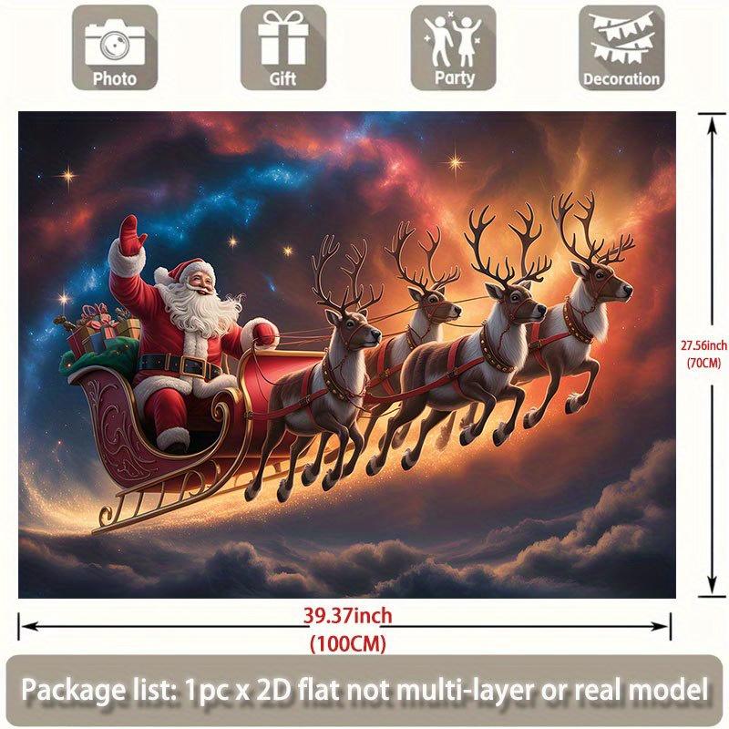 1Pcs Santa Claus Sleigh Celestial Journey Decoration Background Backdrop Decorations For Photo Studio Photo Booth Party