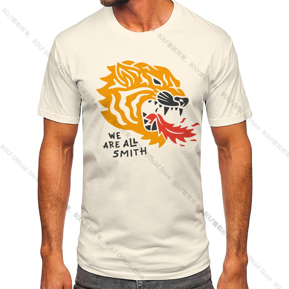 

Men s We Are All Smith Tiger Vintage T-shirt Sport 100% Cotton Print Oversized Tees for Men Women Sportswear Tops S