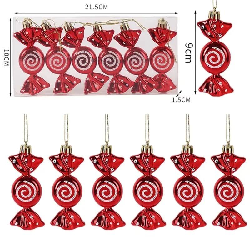 1box 11cm Christmas Candy Ornaments Christmas Glitter Hanging Candy Xmas Tree Hanging Home Decor 2026 New Year Gift Navidad