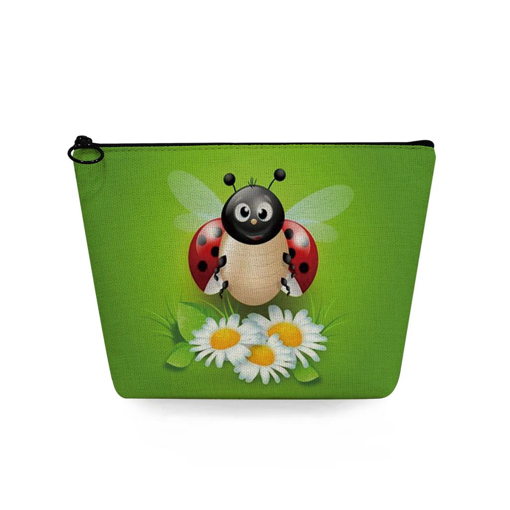 Women Seven-spotted ladybug Print Cosmetic Bag Toiletries Organize Travel Storage Case 6748