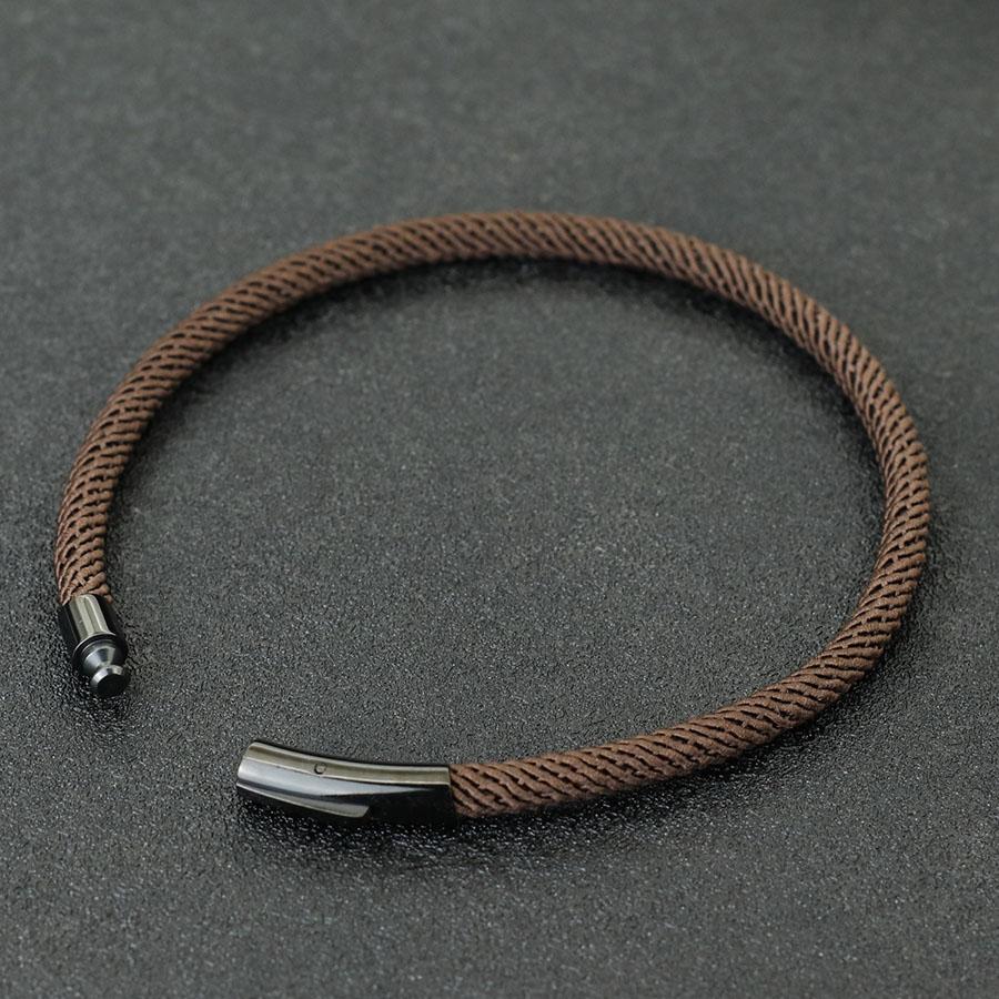 Minimalist Elegance Rope Bracelet Men Grade A 4mm Thread Braslet Homme Stainless Steel Buckle Pulseiras Masculina Armband Herren