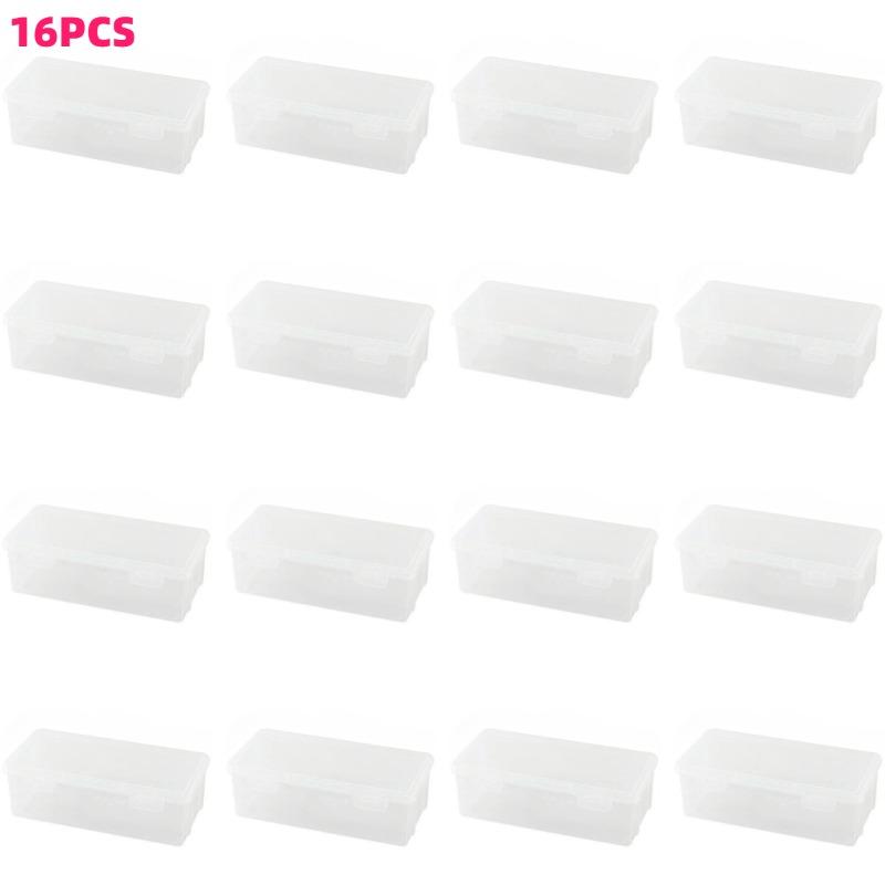 16 Pack Large Transparent Storage Boxes with Lids Stackable for OfficeSchool Supplies Pen Pencil Markers Craft Supplies Storage 5430₽