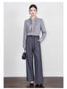 Tencel Wool Rabbit Ear Collar Lace-up Long Sleeve Women's Shirt for Autumn/Winter