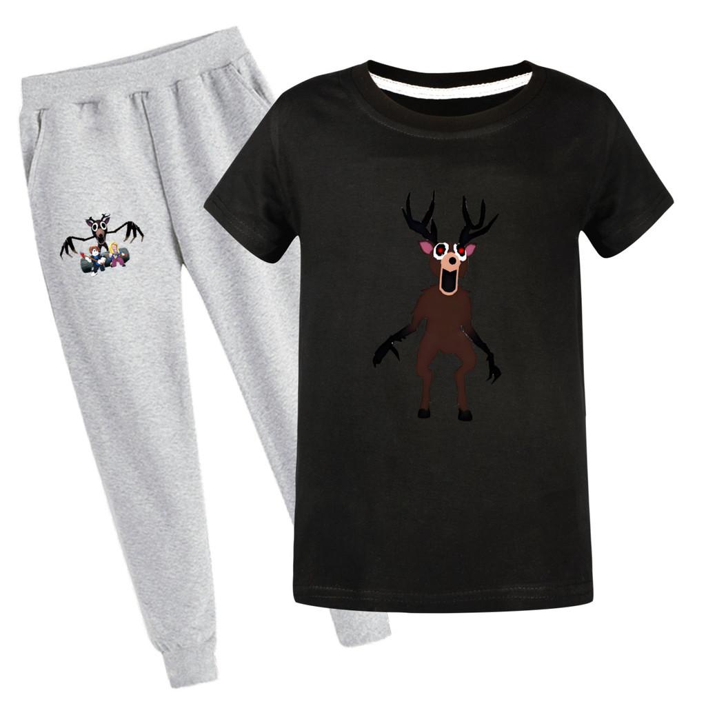 

Детский Девочки Мальчики 99 Ночей в Лесу Принт Футболка с Коротким Рукавом Брюки Набор Одежды 160cm