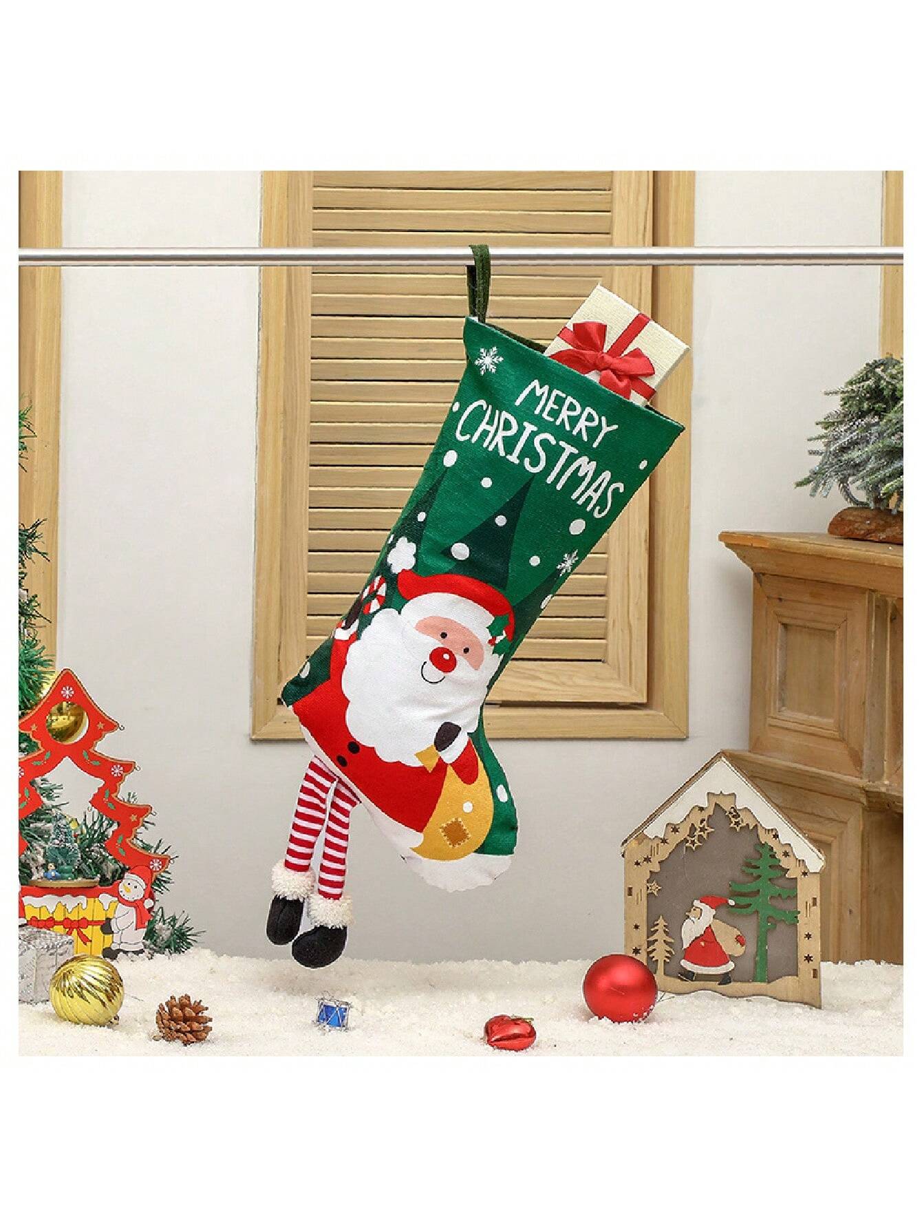 

Christmas Stocking Socks Snowman Decoration Candy Bags Gift for Home Xmas Tree Hanging Festival Ornaments Pendant