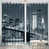 2Panels New York City Night Curtain Statue of Liberty Curtain for Bedroom Living Room Kitchen Window Blinds Cortinas Grommet Top