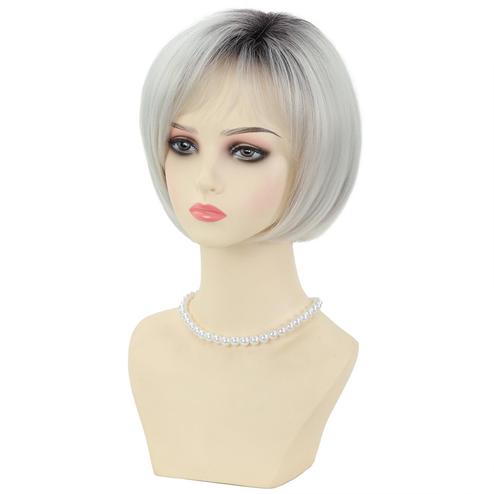 

Новые модные короткие прямые волосы с челкой и синтетическим париком-ободком