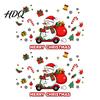 Decorative Glass Stickers Cute Snowman Scooter Christmas Static Window Cling Cartoon Merry Indoor Outdoor Holiday Decor Decal Waterproof Sticker for