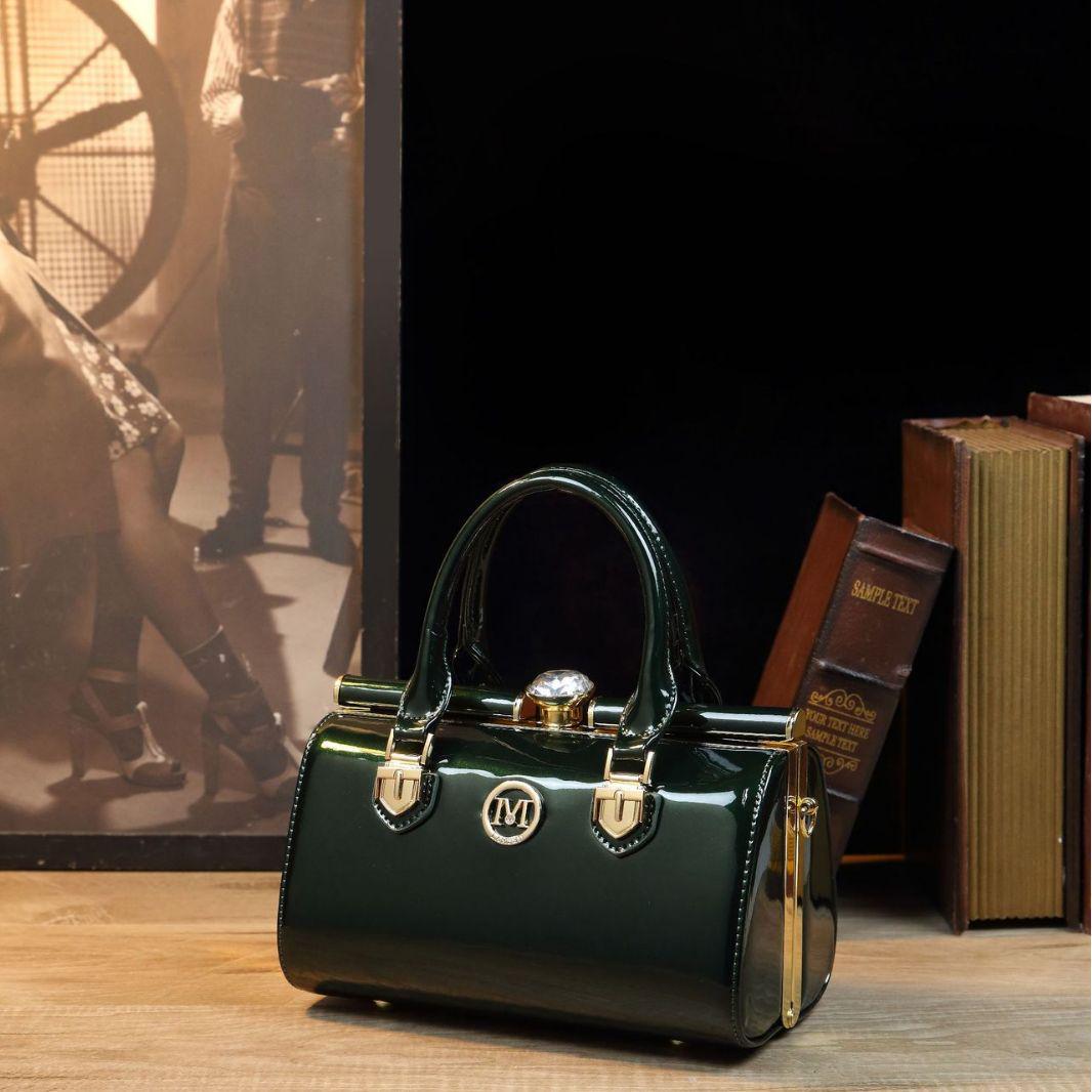 

2023 Осень Высококачественная Ретро Сумка Женская из Патентной Кожи - Свадебная и Праздничная Ярко-Красная. чёрный