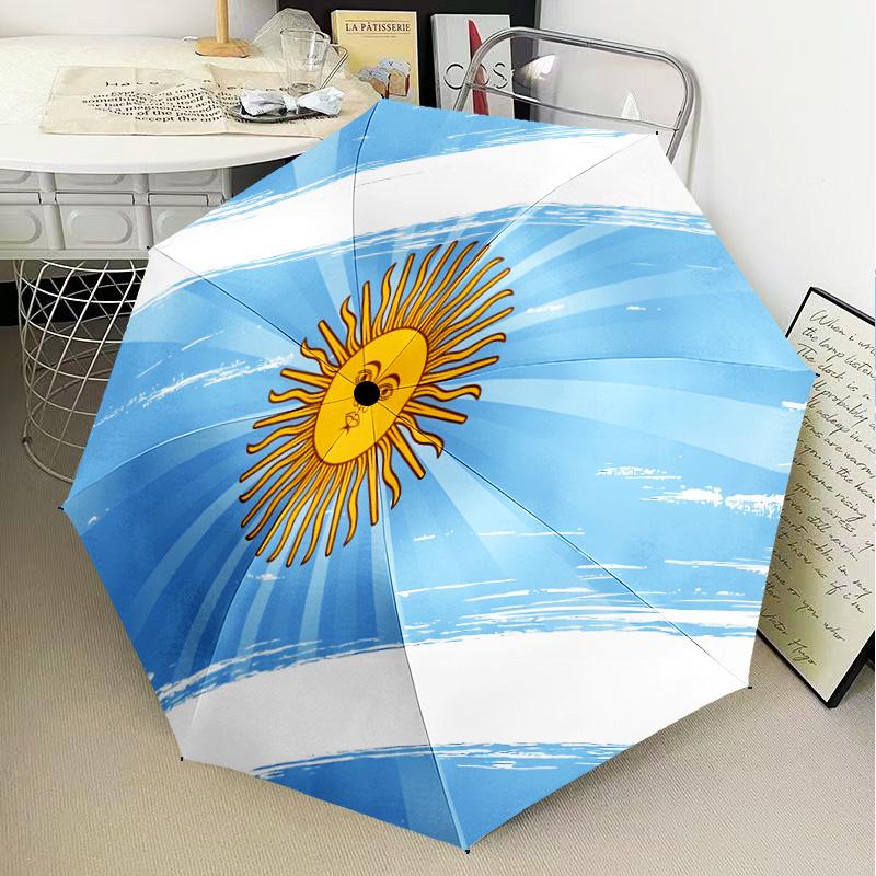 Argentina Flag Design Automatic Folding Umbrella - 8-Rib Travel Umbrella with Auto Open/Close & Portable Gifts for Holidays or Birthdays