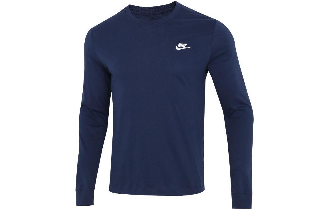 

Nike T Shirts Men s Blue Crew Neck Moderate Straight Fit AR5194-410 M