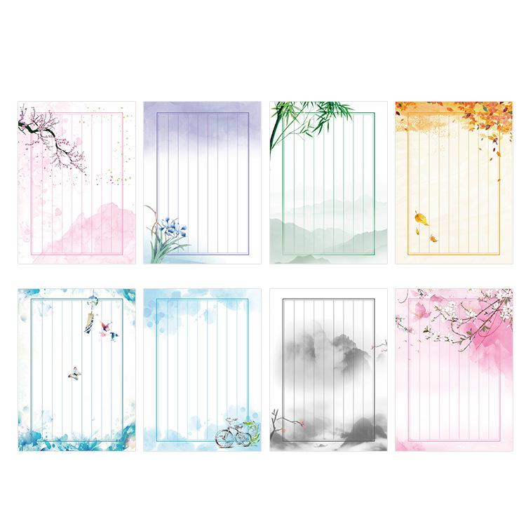 Retro Chinese-Style Love Letter Stationery Set: 16 Elegant Writing Papers for Literary Enthusiasts