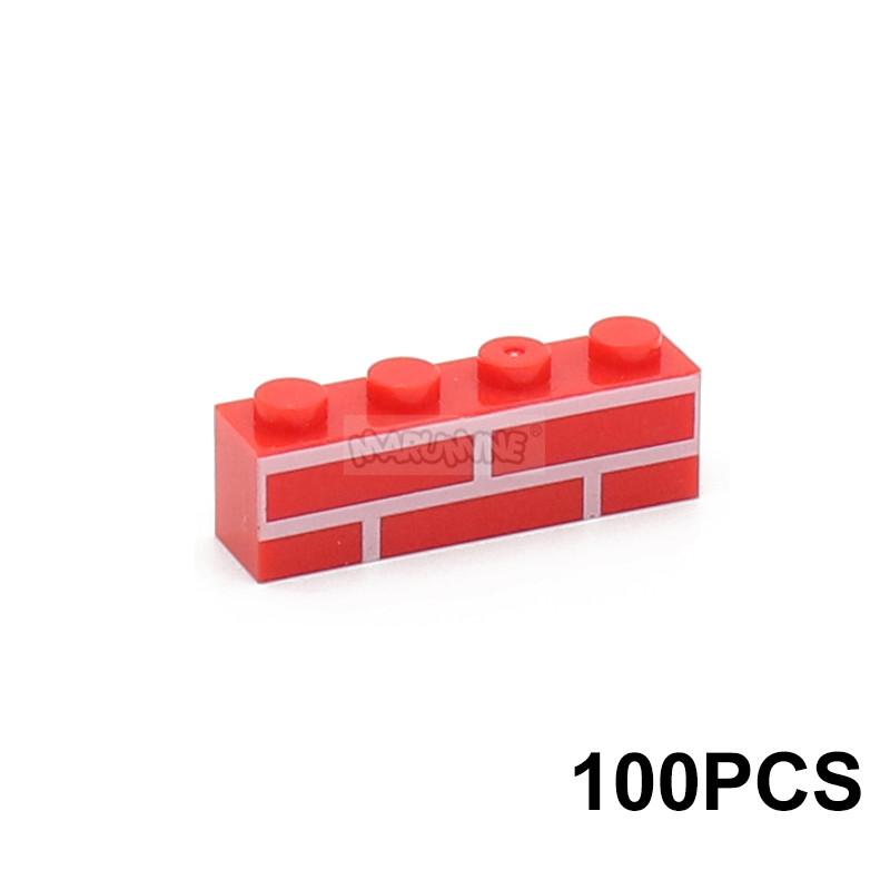 Cărămizi MOC Marumine 100 BUC 1x4 Set Cărămizi de Construcție Zid de Casă Piese Cub Compatibile cu 15533 Accesorii Piese Idee de Construcție