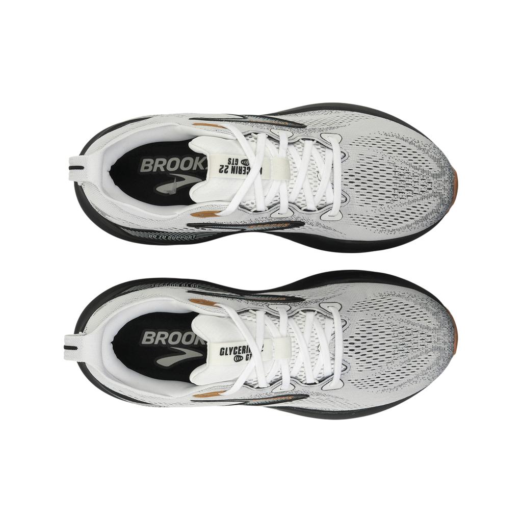 Brooks Glycerin GTS 22 Bianco Grigio Nero Scarpe da Ginnastica da Uomo 110446-1D-135