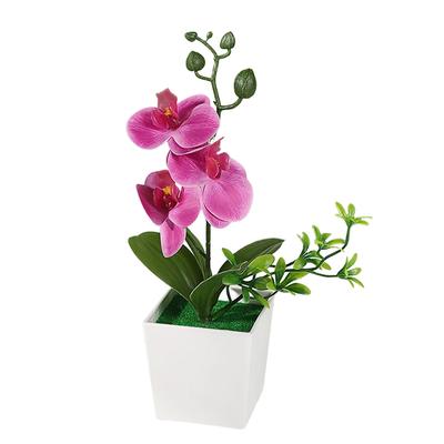 Versatile Potted Floral Arrangements Synthetic Orchid Phalaenopsis Flowers Low Maintenance Synthetic Materials