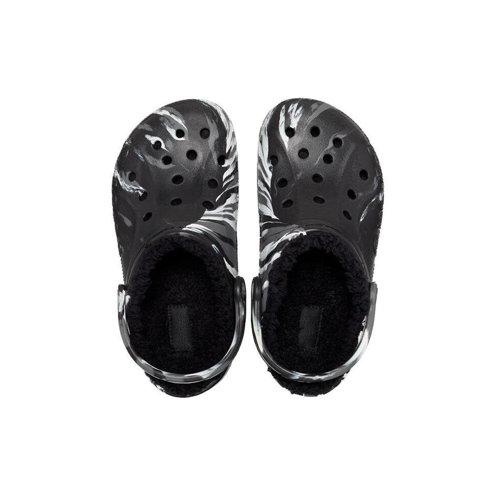 Crocs Eva Comfortable Warm Marble Pattern Clogs Unisex Clogs Black White 208333-0C4