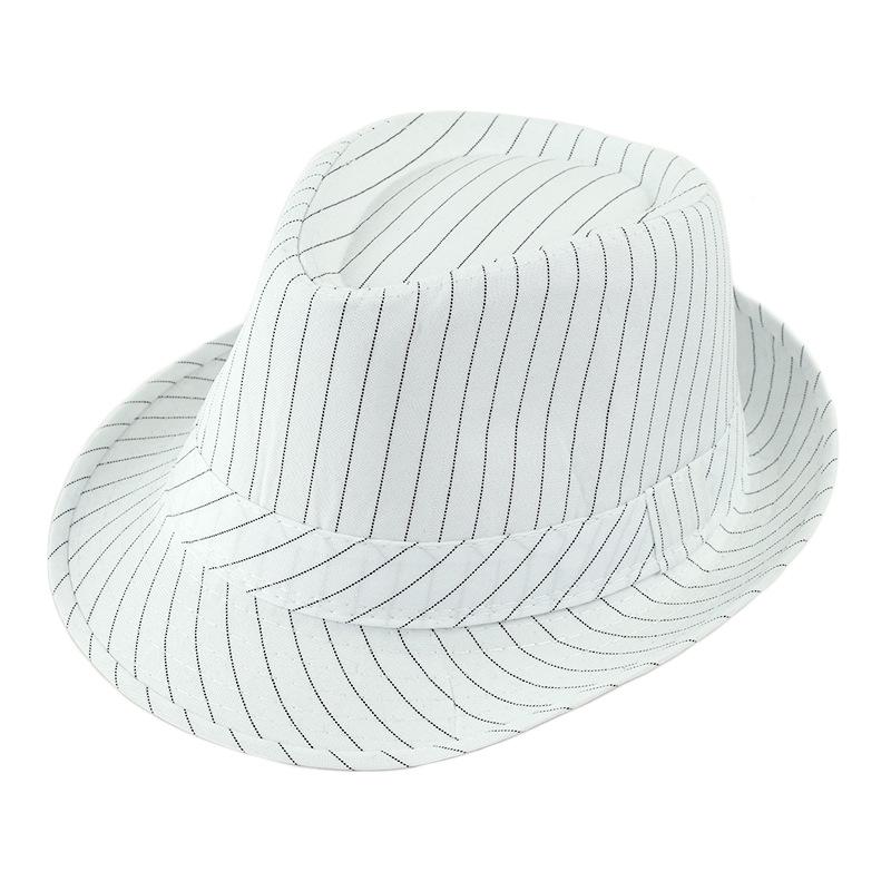 

1pc Striped Trendy Versatile Sunshade Wide Brim Hat For Party, Meeting, Ideal Choice For Gifts білий