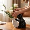 Cat Statue Cat Pushing Vase Unique Flower Holder Kitten with Tilted Flower Vase  Home Decor