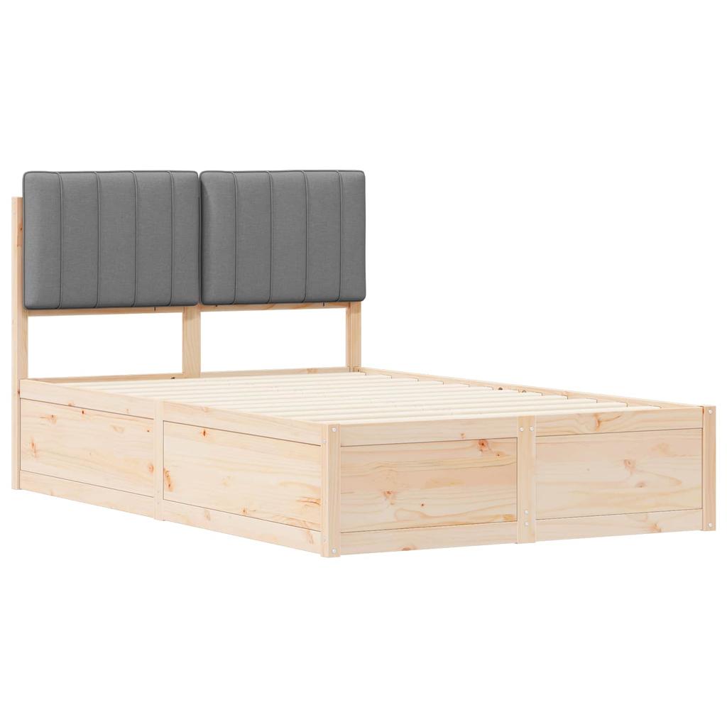 Bed Frame with Upholstered Headboard Light Grey 120 x 190 cm