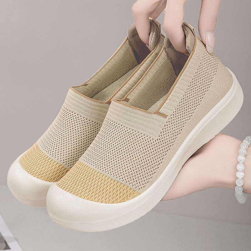 

Женские летние новые дышащие тканевые туфли Fly Woven, простые сетчатые туфли с мелким горлом, легкие повседневные туфли из полиуретана 40 хаки