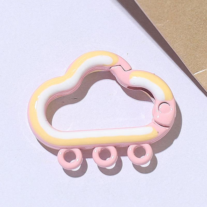 Colorful Cloud Spring Buckle Pendant Keyring - DIY Jewelry Accessory