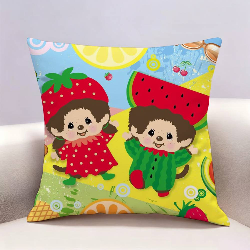 MMonchhichi New Doublesided print Pillow Case Pattern Printed Pillowcase For Living Room Sofa Cushion Cover