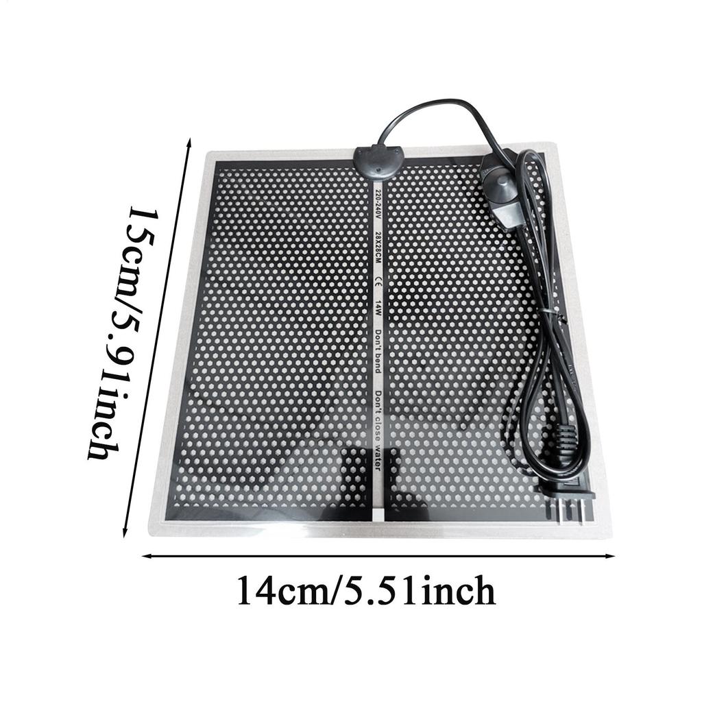 Reptile Heat Pad 5.9x5.51in Electric 5W Waterproof Adjustable Instant Heater Spider Snake Aquarium Heating Pad for Pets Small