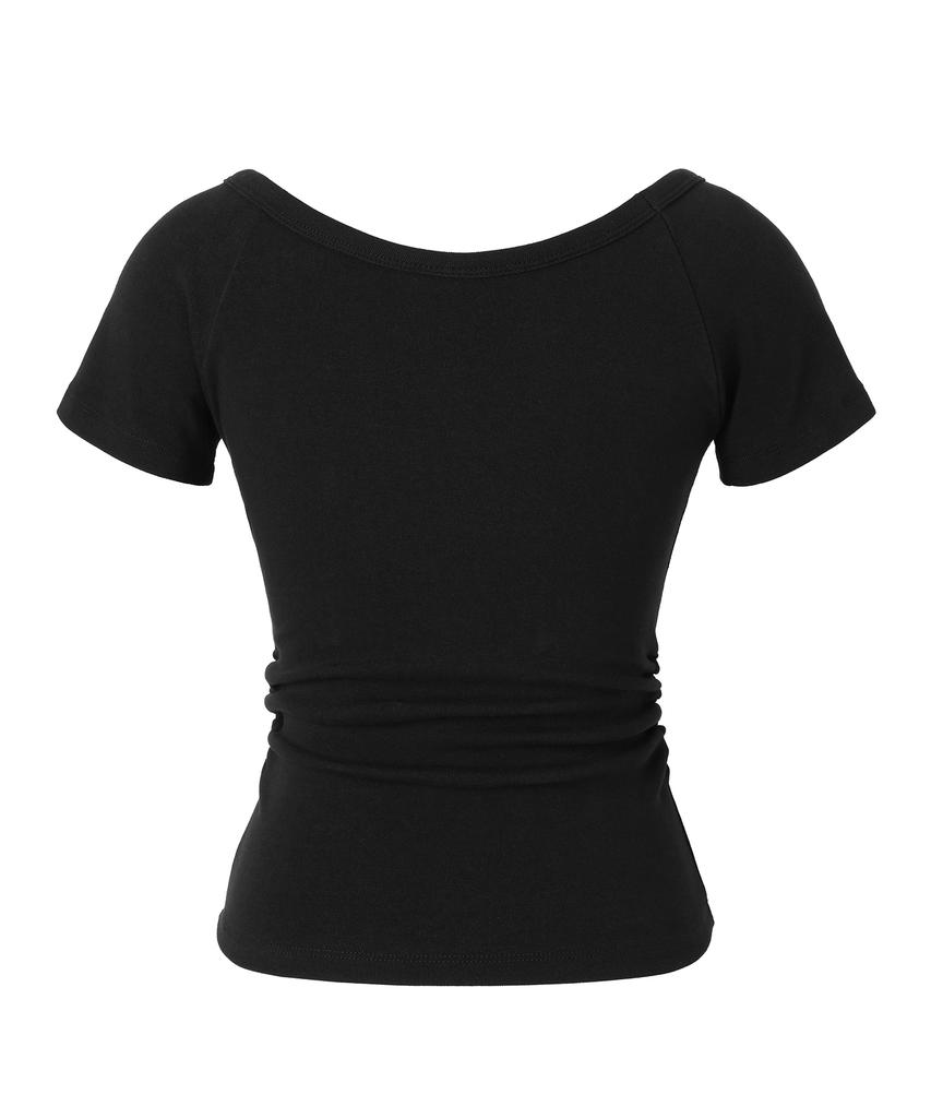 Kakipointeu Kie Shirring Top (Black)