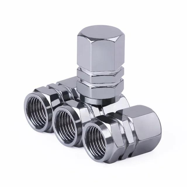 4Pcs Aluminum Car Tire Valve Caps Hex Alloy Tyre Valve Stem Covers Waterproof Dustproof Airtight for Auto Motorcycle Truck Bike Stem Caps1