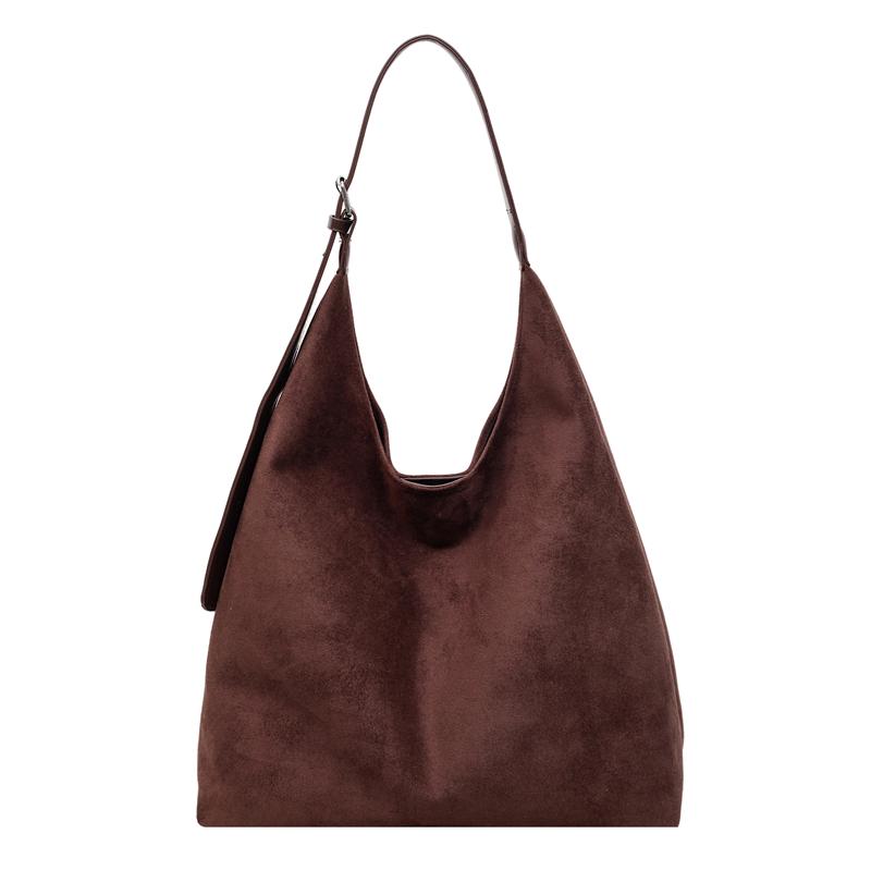 

Fashi Simple Versatile Faux Suede Solid Hasp Shoulder Bags for Women 2026 High Quality Large Capacity Crossbody Tote Bags кавовий