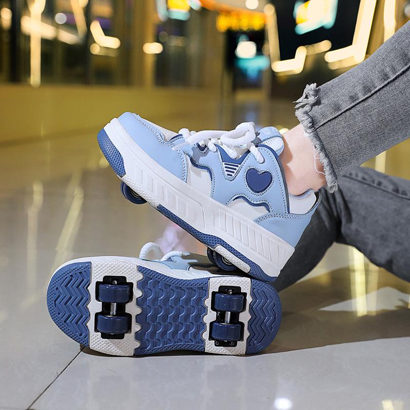 29-40 Chlapecké/Dívčí boty s kolečky Čtyřkolečkové sportovní kolečkové brusle Odnímatelné brusle Sportovní boty