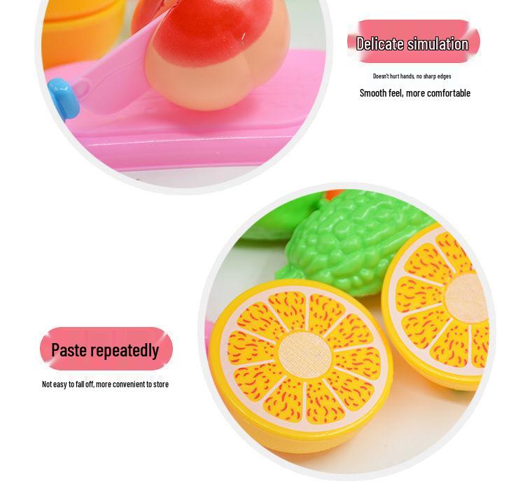 Large Kids' Grocery Cart with Fruit & Vegetable Play Set for Playhouse