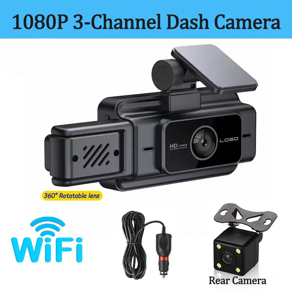 1080P WIFI 3 canale Dash Cam auto DVR cameră video cabină lentilă cameră video înregistrare video vehicul înregistrare Dashcam cutie neagră