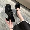 Spring and summer new French retro niche design fashionable word with square head high heel Mary Jane single shoes women
