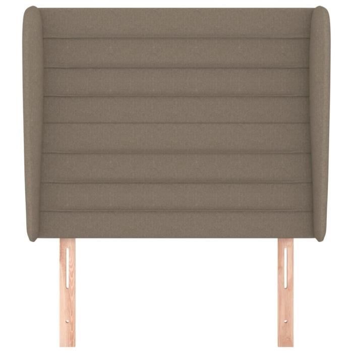 VidaXL Tête de lit avec oreilles Taupe 103x23x118-128 cm Tissu3118090