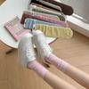 Wool Socks Children'S Stacking Socks Season Thickened Warm Solid Color Retro Versatile Sweat-Absorbing Deodorant Medium Tube Socks