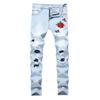 Jeans lunghi elasticizzati ricamati alla moda in stile europeo e americano da uomo
