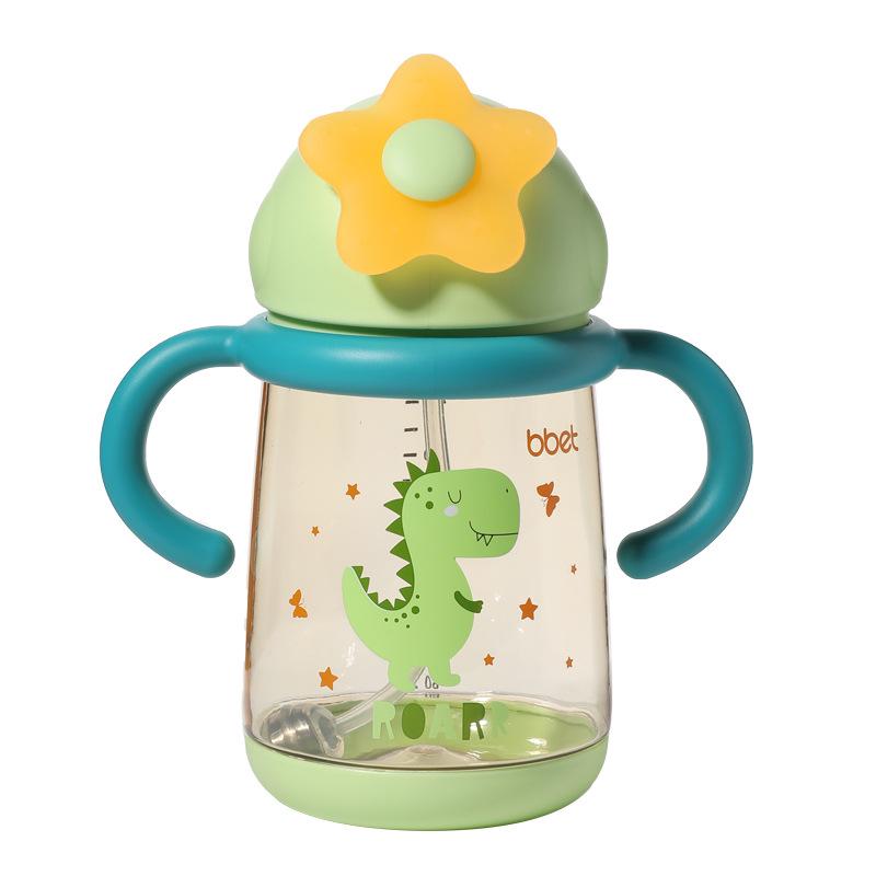 Dual-Purpose Baby Elephant Water and Milk Cup with Straw for 6+ Months
