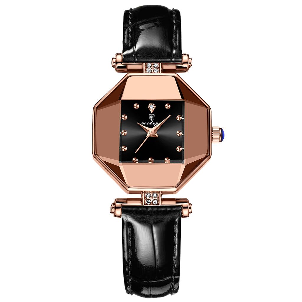 POEDAGAR Luxury Quartz Watch Elegant Fashion Red Dial Waterproof Ladies Leather Watches Women High Quality