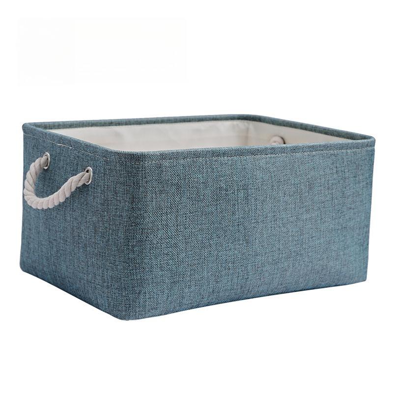 Desktop Miscellaneous Clothing Storage Rack Thick Cotton and Linen Solid Color Storage Basket Household Folding Storage Box