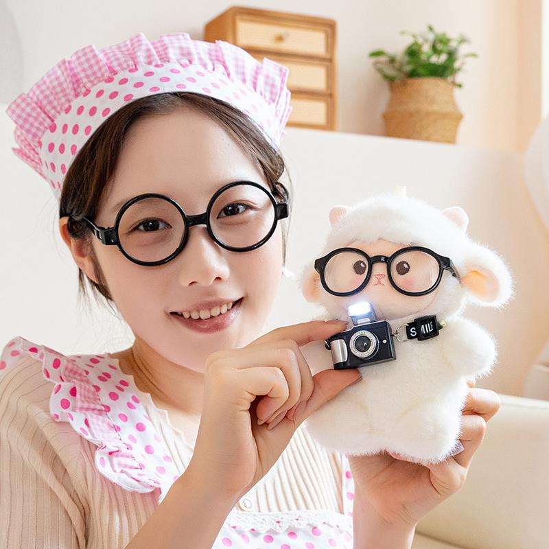 Engel Kleines Schaf Plüschtiere Zart Kuschelig Mit Brille Kleines Schaf Puppe Sanft Kinder Beruhigen Tierpuppe Hübsche Dekoration