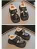 Winter 2024 Trendy Kids' Leather Shoes: Warm, Thick-Soled, Plus Velvet, Cotton-Toe Design for Boys and Girls