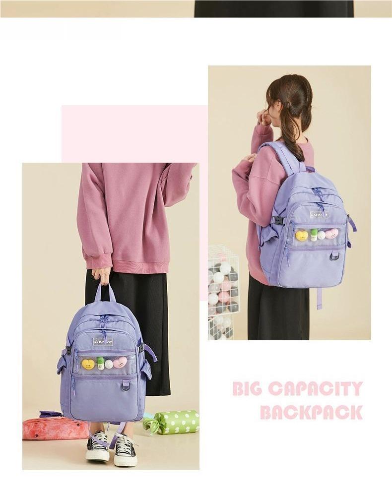 2025 Korean Style Large Capacity Backpack for College, High School & Middle School Girls