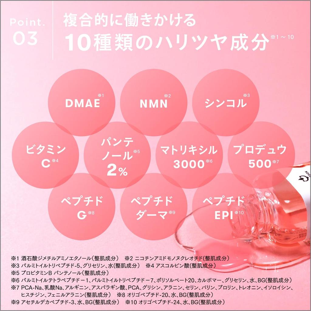 Cosmedon Salmon PDRN Shakena Lady 30mL Made In Japan Highly Concentrated Serum with Panthenol and DMAE 10,000ppm~30,000ppm VC, DNA-Na, Retinol, (2