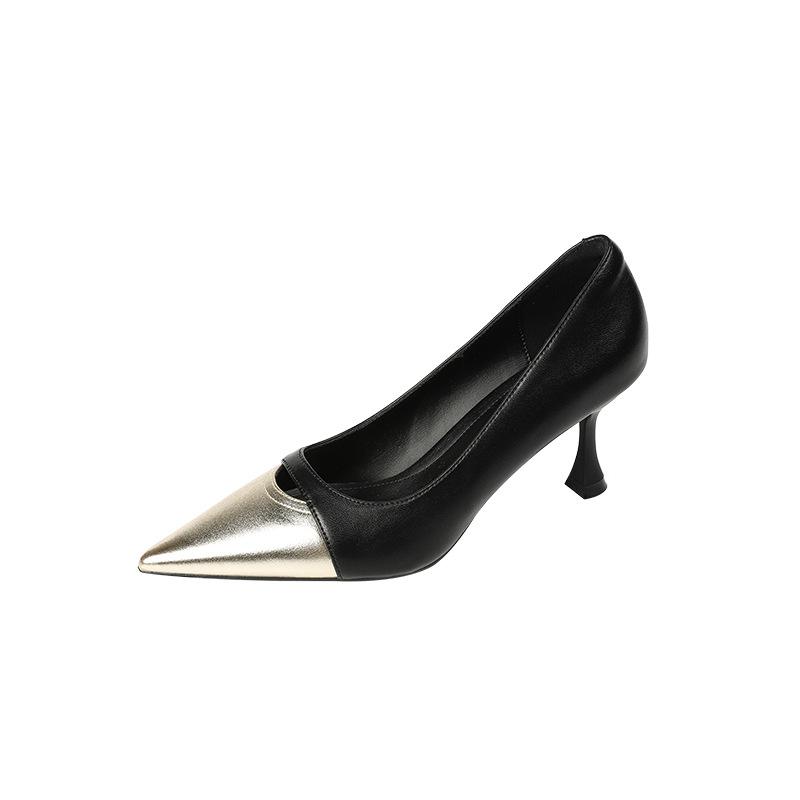 3351-2 pointed high heels color matching light mouth stiletto fashion single shoes temperament versatile banquet women's shoes