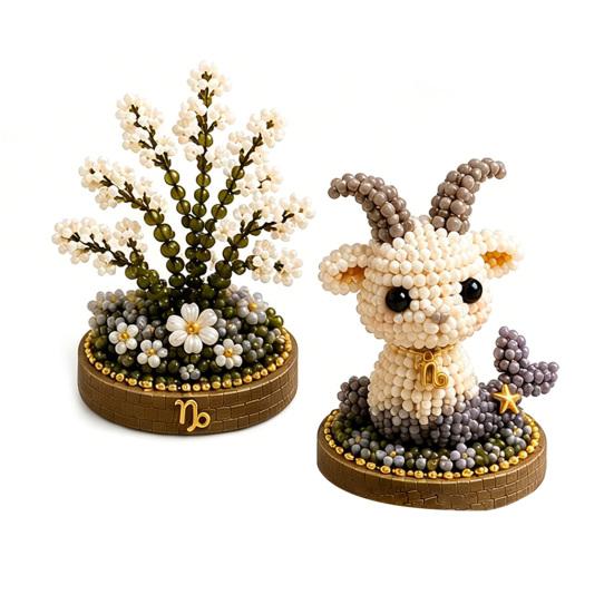 12 Zodiac Signs Bead Craft Kit DIY Beaded Garden Kit 3D Beaded Astrology