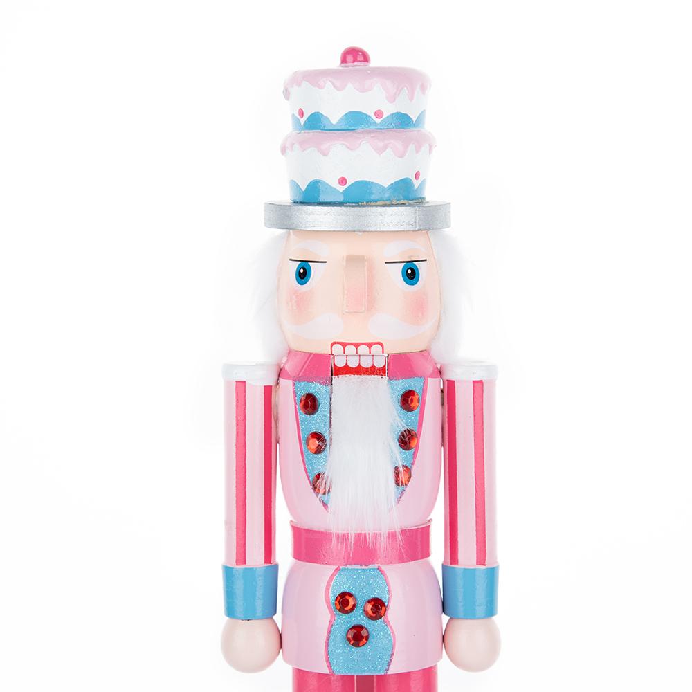 Pink Candy Style Wooden Nutcracker Ornament