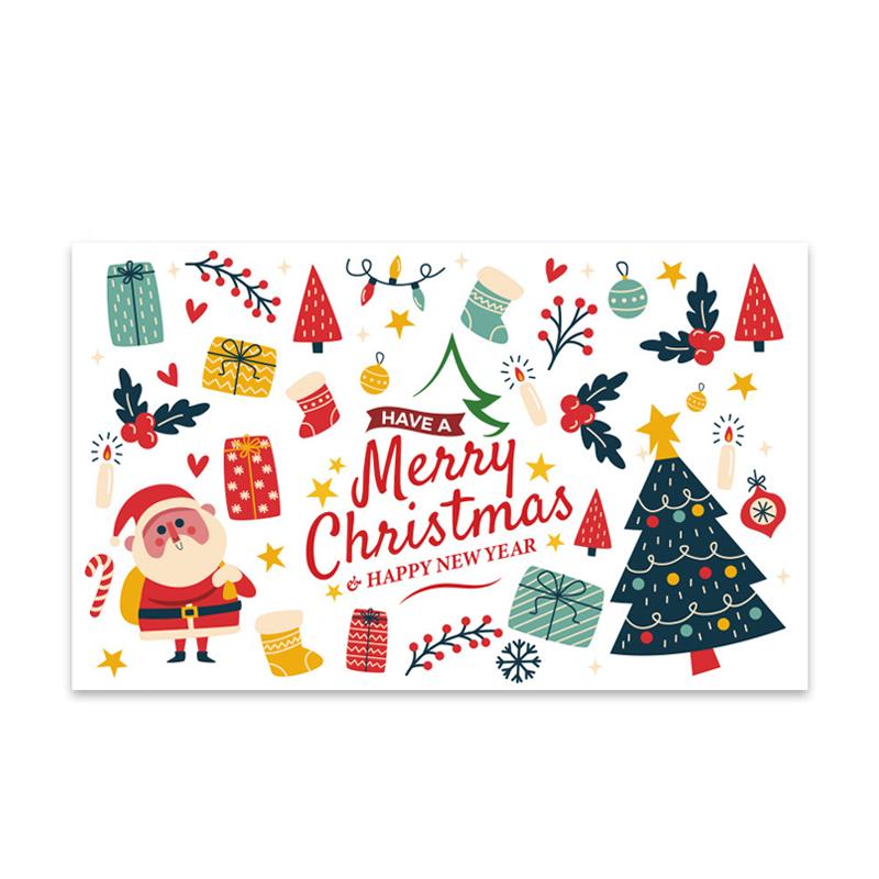 

30Pcs Merry Christmas Gift Cards Greeting Card Christmas Tree Stickers Cute Design For 2022 New Year Gift decoration card